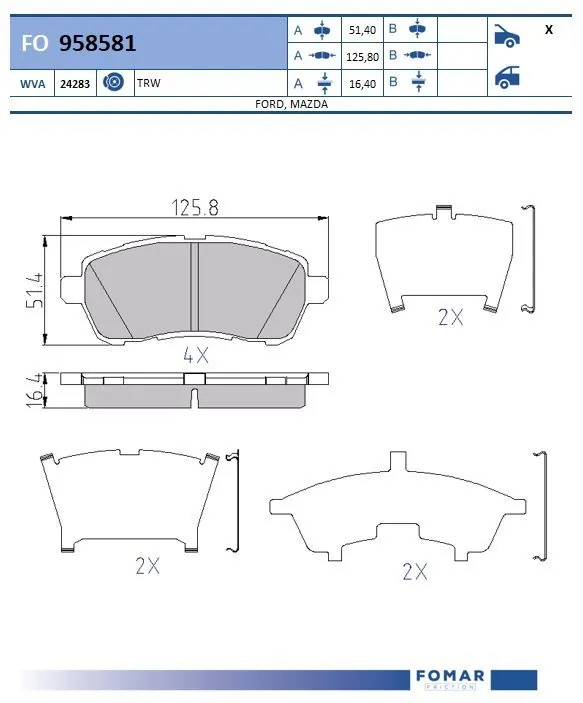 Brake Pad Set, disc brake
